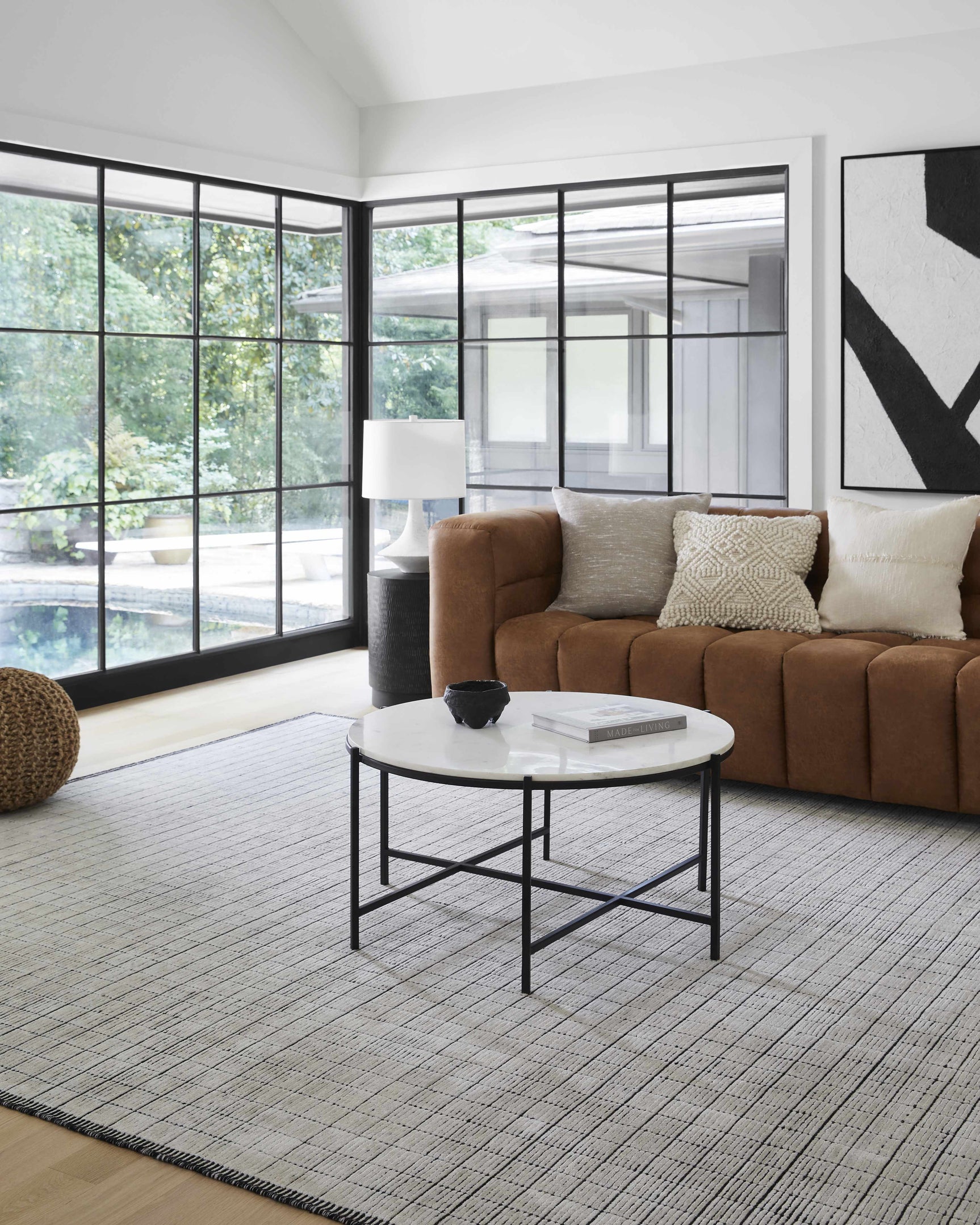 Merrittstown Knitted Jute Pouf - Ornate Home