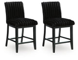 Mervannie Black Counter Height Barstool (Set of 2) - Ornate Home