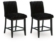Mervannie Black Counter Height Barstool (Set of 2) - Ornate Home