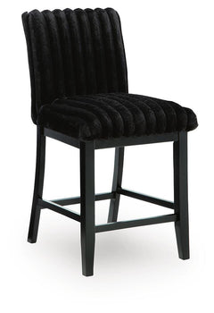 Mervannie Black Counter Height Barstool (Set of 2) - Ornate Home