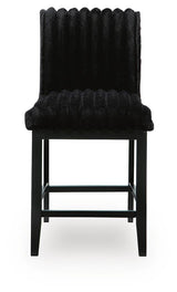 Mervannie Black Counter Height Barstool (Set of 2) - Ornate Home