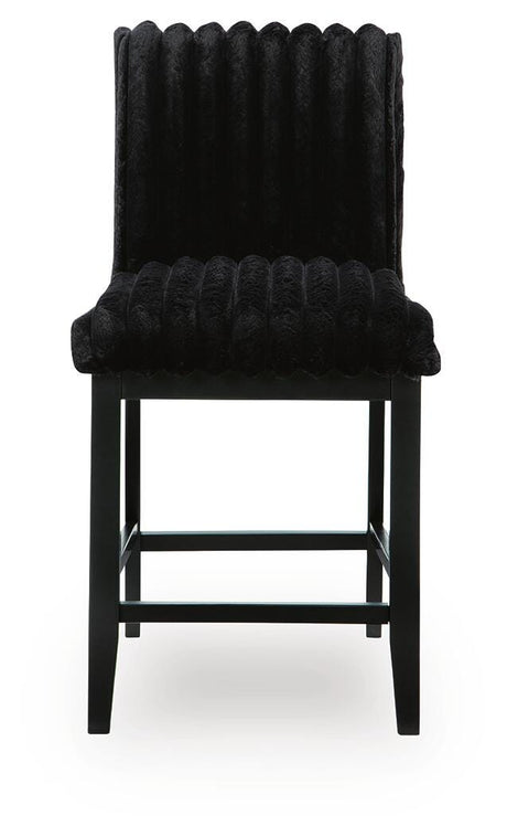 Mervannie Black Counter Height Barstool (Set of 2) - Ornate Home