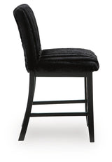 Mervannie Black Counter Height Barstool (Set of 2) - Ornate Home