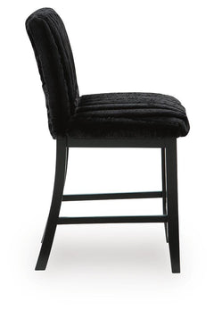 Mervannie Black Counter Height Barstool (Set of 2) - Ornate Home