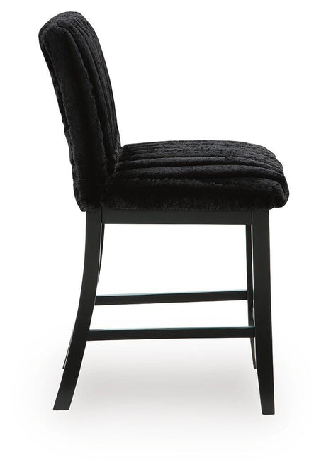 Mervannie Black Counter Height Barstool (Set of 2) - Ornate Home