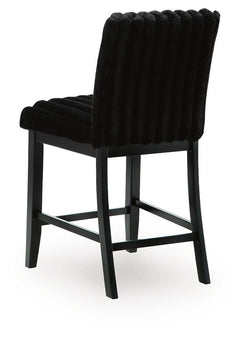 Mervannie Black Counter Height Barstool (Set of 2) - Ornate Home