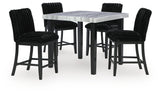 Mervannie Black/Gray Counter Height Dining Table and 4 Barstools - Ornate Home