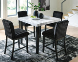 Mervannie Black/Gray Counter Height Dining Table and 4 Barstools - Ornate Home