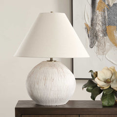 Meryl Aged White Table Lamp - Ornate Home