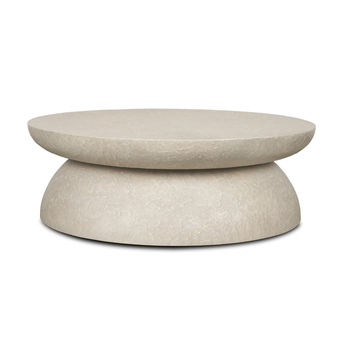 Mesa Gray 48" Round Stone Finish Coffee Table - Ornate Home