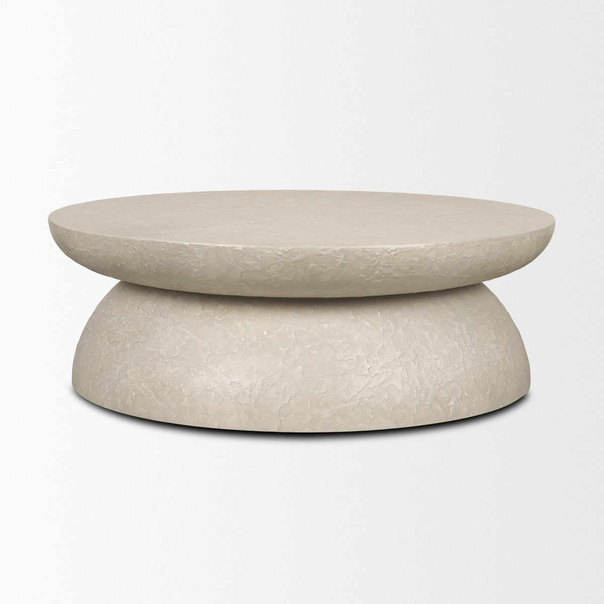 Mesa Gray 48" Round Stone Finish Coffee Table - Ornate Home
