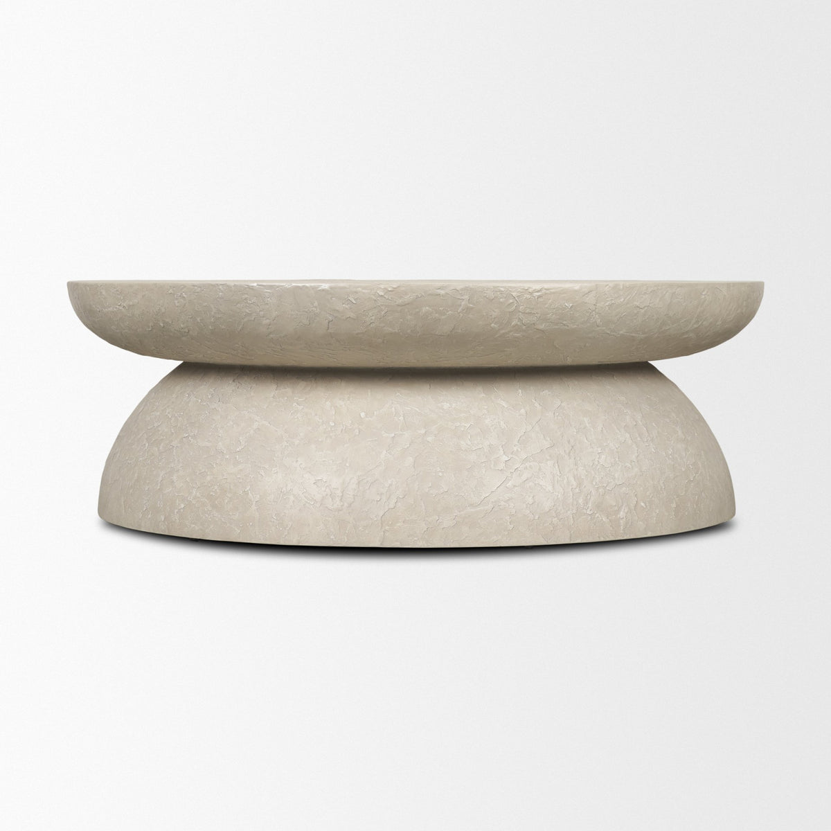 Mesa Gray 48" Round Stone Finish Coffee Table - Ornate Home