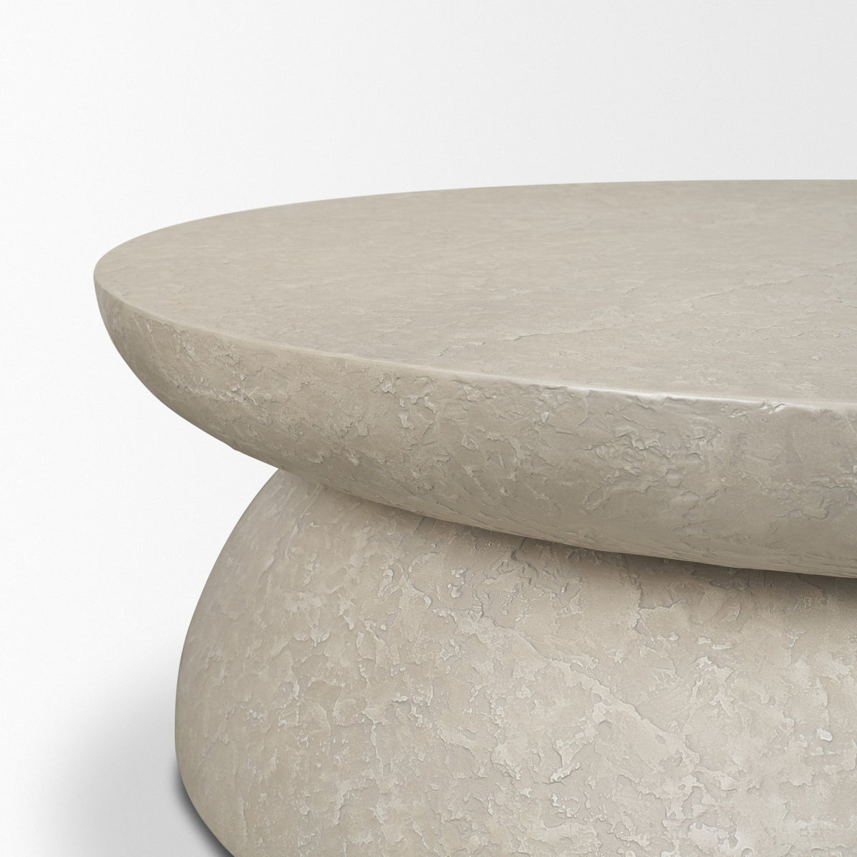 Mesa Gray 48" Round Stone Finish Coffee Table - Ornate Home