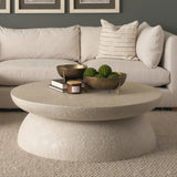 Mesa Gray 48" Round Stone Finish Coffee Table - Ornate Home