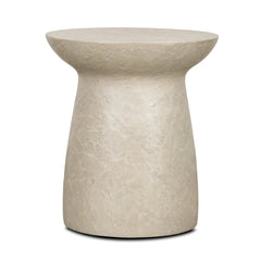 Mesa Gray Round Stone Finish Pillar Accent Table - Ornate Home