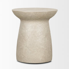 Mesa Gray Round Stone Finish Pillar Accent Table - Ornate Home