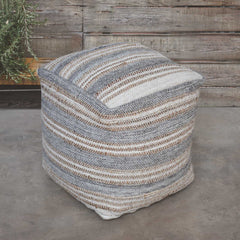 Mesick Gray Handwoven Pouf - Ornate Home