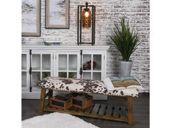 Mesquite Ranch Brown/White Bench - Ornate Home