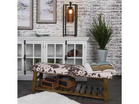 Mesquite Ranch Brown/White Bench - Ornate Home