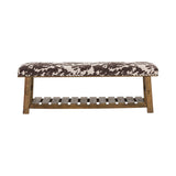Mesquite Ranch Brown/White Bench - Ornate Home
