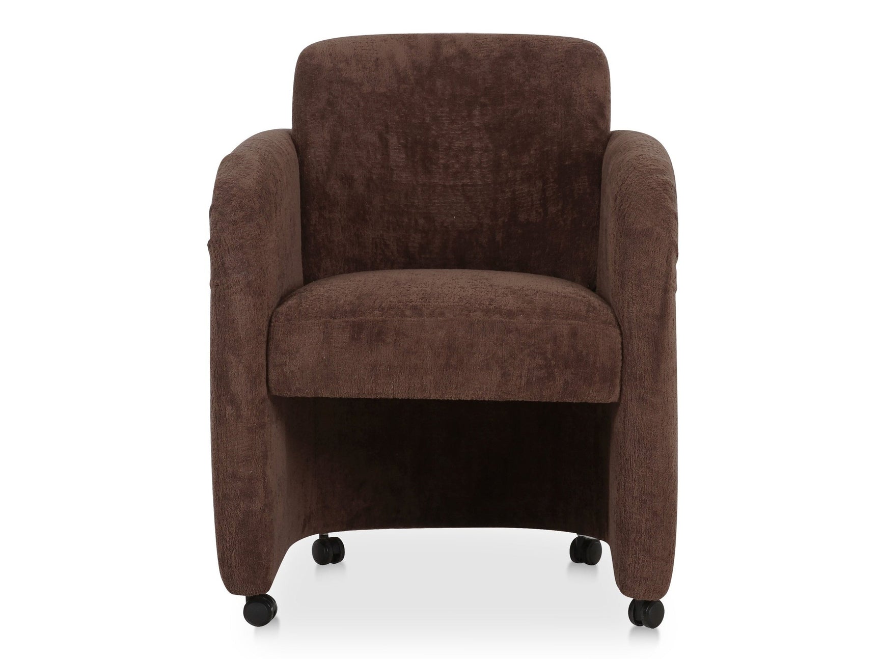 Mesto Dark Brown Rolling Dining Chair - Ornate Home