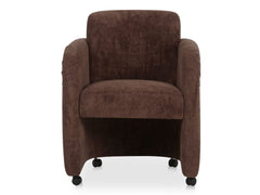 Mesto Dark Brown Rolling Dining Chair - Ornate Home