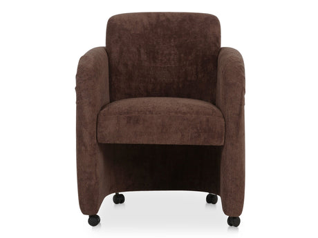 Mesto Dark Brown Rolling Dining Chair - Ornate Home