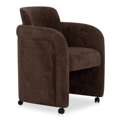 Mesto Dark Brown Rolling Dining Chair - Ornate Home