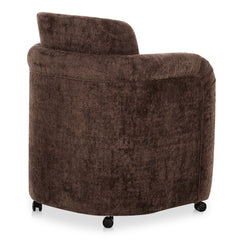 Mesto Dark Brown Rolling Dining Chair - Ornate Home