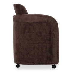 Mesto Dark Brown Rolling Dining Chair - Ornate Home