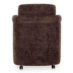 Mesto Dark Brown Rolling Dining Chair - Ornate Home