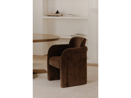 Mesto Dark Brown Rolling Dining Chair - Ornate Home