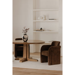 Mesto Dark Brown Rolling Dining Chair - Ornate Home