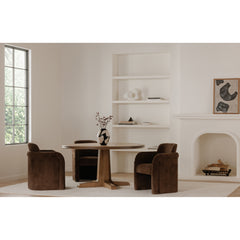Mesto Dark Brown Rolling Dining Chair - Ornate Home