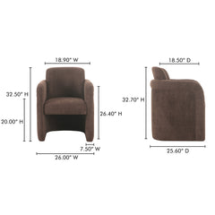 Mesto Dark Brown Rolling Dining Chair - Ornate Home
