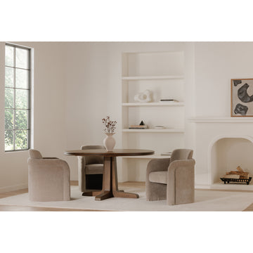 Mesto Taupe Rolling Dining Chair - Ornate Home