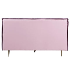 Metis Pink Top Grain Leather UPH E. King Platform Bed - Ornate Home