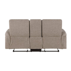 Metric Beige Double Glider Reclining Loveseat With Center Console - Ornate Home