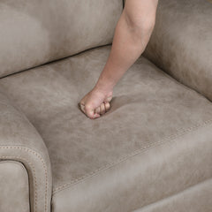 Metric Beige Double Glider Reclining Loveseat With Center Console - Ornate Home