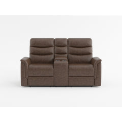Metric Brown Double Glider Reclining Loveseat With Center Console - Ornate Home