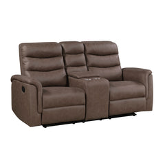 Metric Brown Double Glider Reclining Loveseat With Center Console - Ornate Home