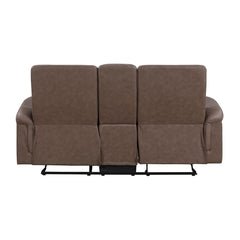 Metric Brown Double Glider Reclining Loveseat With Center Console - Ornate Home