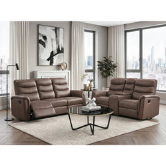 Metric Brown Double Glider Reclining Loveseat With Center Console - Ornate Home