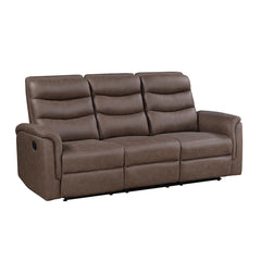 Metric Brown Double Reclining Sofa With Drop-down Cup Holders - Ornate Home