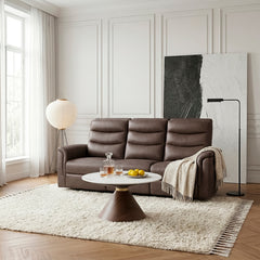 Metric Brown Double Reclining Sofa With Drop-down Cup Holders - Ornate Home