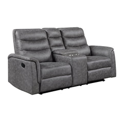 Metric Gray Double Glider Reclining Loveseat With Center Console - Ornate Home
