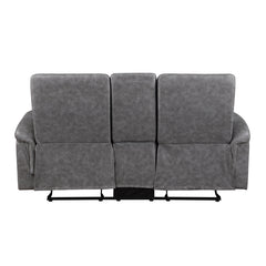 Metric Gray Double Glider Reclining Loveseat With Center Console - Ornate Home