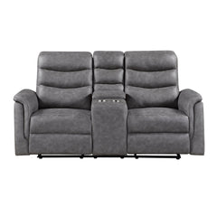 Metric Gray Double Glider Reclining Loveseat With Center Console - Ornate Home