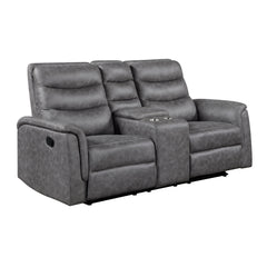 Metric Gray Double Glider Reclining Loveseat With Center Console - Ornate Home