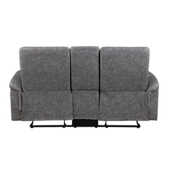 Metric Gray Double Glider Reclining Loveseat With Center Console - Ornate Home